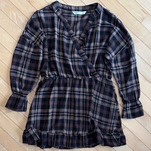 Zara Plaid Tunic Blouse